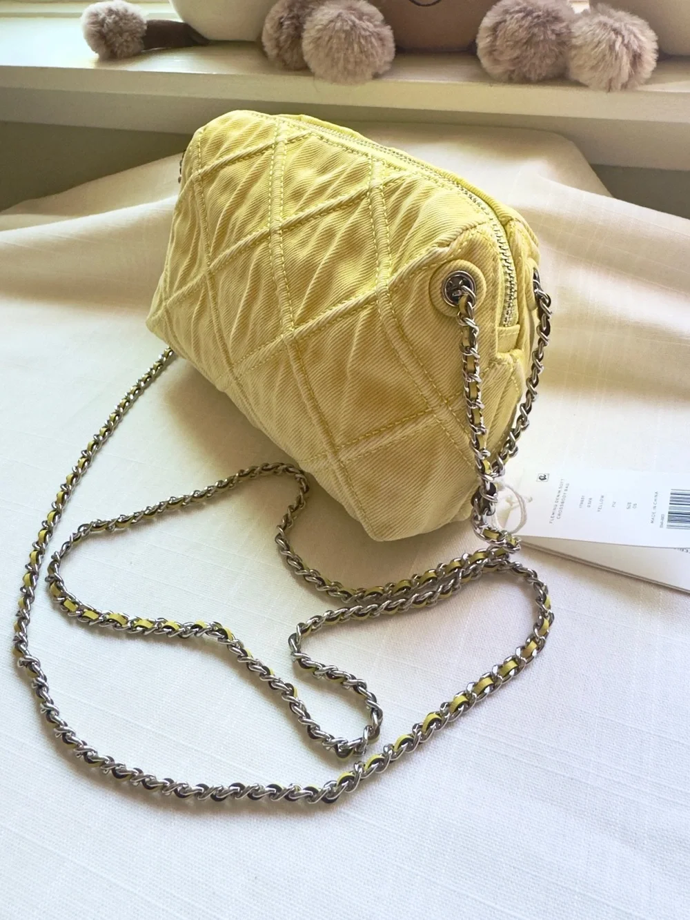 NWT 🌼Tory Burch Yellow Fleming Denim Soft Crossbody Bag